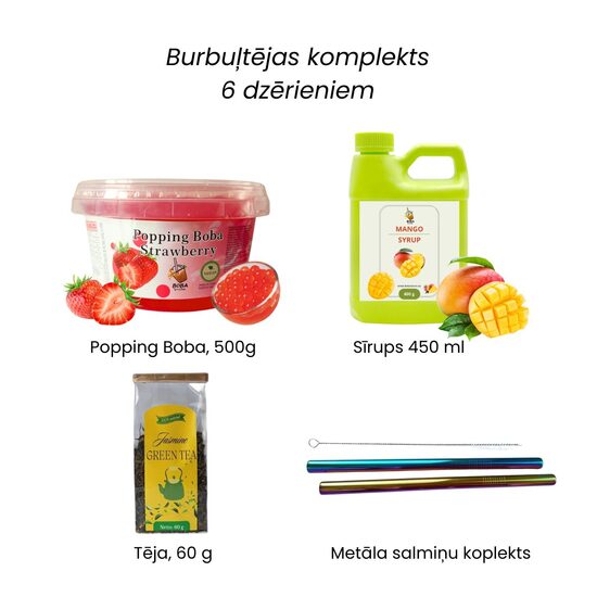 Burbuļtējas pagatavošanas Komplekts 6 dzērieniem